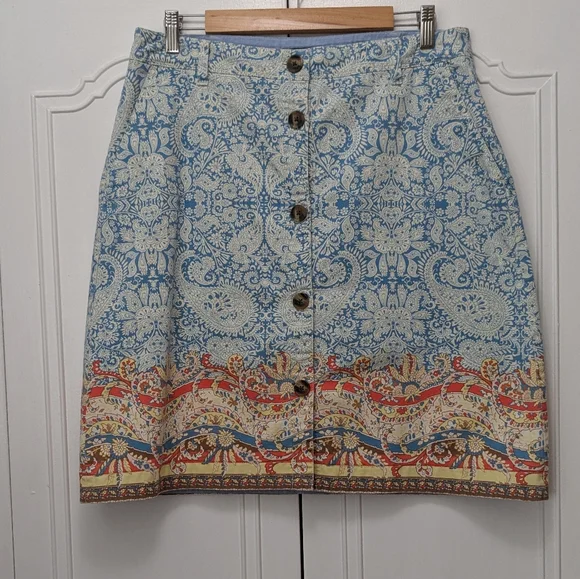 Lands' End Blue A-Line Knee-Length Skirt for Casual Wear - Picture 1 of 11